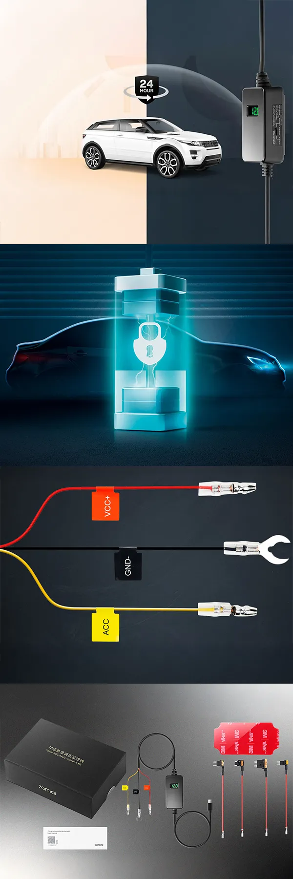 Napájací modul UP06 pre autokameru s inteligentnou ochranou batérie